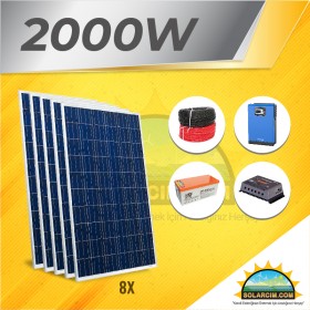Solar Paket 2 KW - Lamba, TV, Uydu, Normal Boy Buzdolabı, Ev Aletleri, Su Pompası, Çamaşır Makinesi Ve Şarj